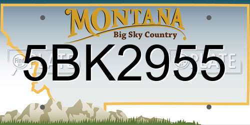 5BK2955 Montana License Plate