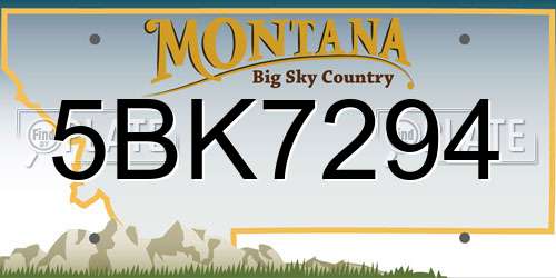 5BK7294 Montana License Plate