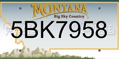 5BK7958 Montana License Plate