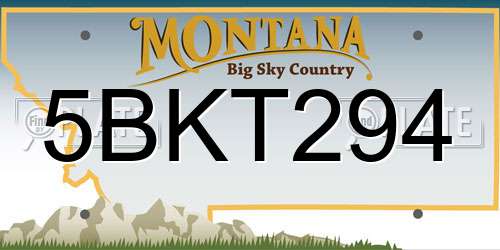 5BKT294 Montana License Plate