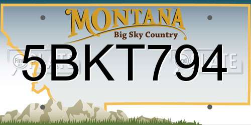 5BKT794 Montana License Plate