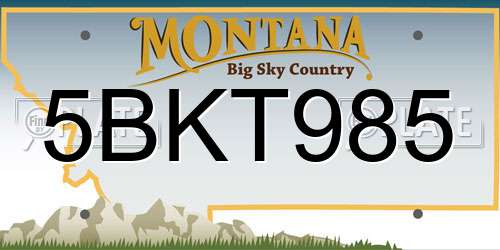 5BKT985 Montana License Plate