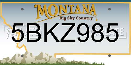5BKZ985 Montana License Plate