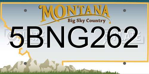 5BNG262 Montana License Plate