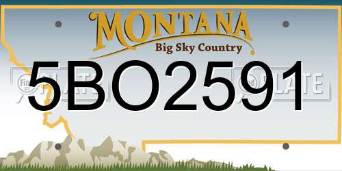 5BO2591 Montana License Plate