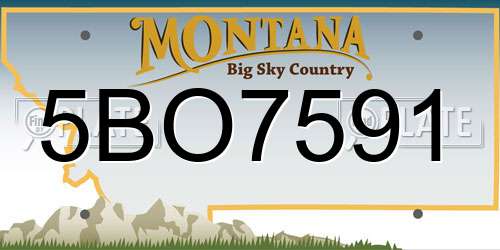 5BO7591 Montana License Plate