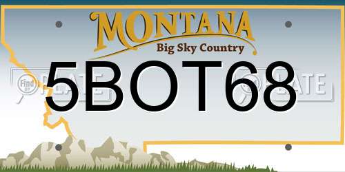 5BOT68 Montana License Plate