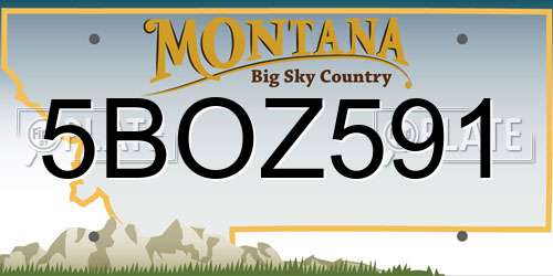 5BOZ591 Montana License Plate