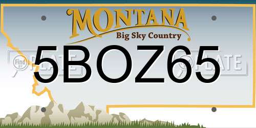 5BOZ65 Montana License Plate