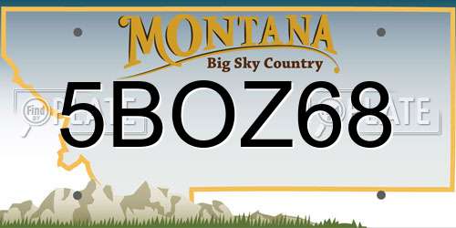 5BOZ68 Montana License Plate