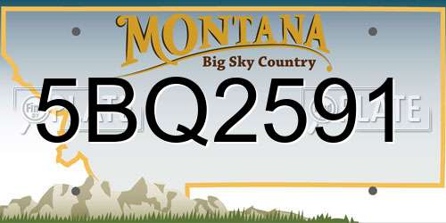 5BQ2591 Montana License Plate