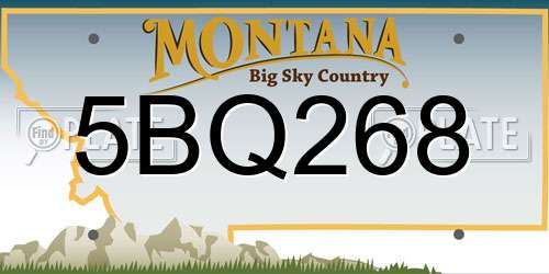 5BQ268 Montana License Plate