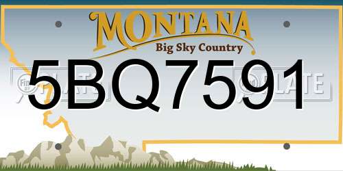5BQ7591 Montana License Plate