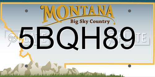 5BQH89 Montana License Plate
