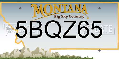 5BQZ65 Montana License Plate