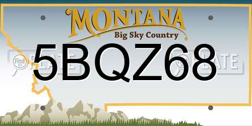 5BQZ68 Montana License Plate