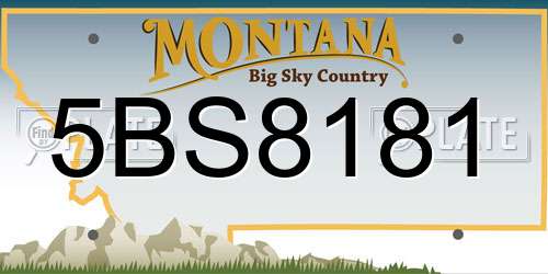 5BS8181 Montana License Plate