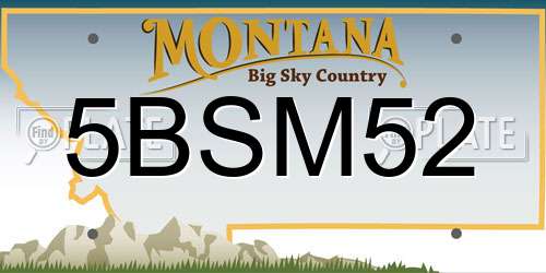 5BSM52 Montana License Plate