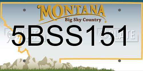 5BSS151 Montana License Plate