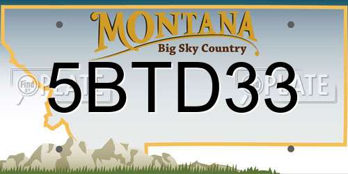 5BTD33 Montana License Plate