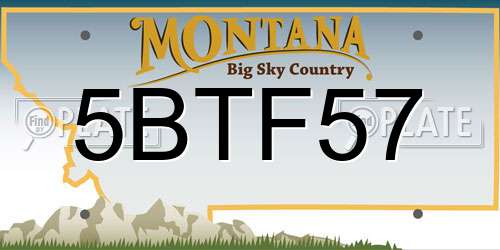 5BTF57 Montana License Plate
