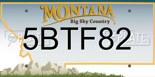 5BTF82 Montana License Plate