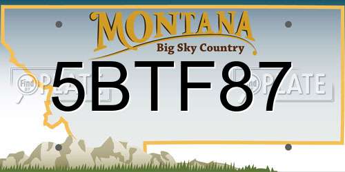 5BTF87 Montana License Plate