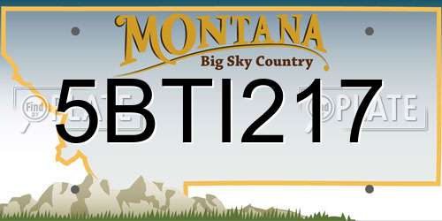 5BTI217 Montana License Plate