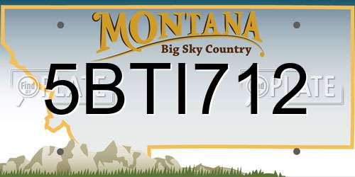 5BTI712 Montana License Plate