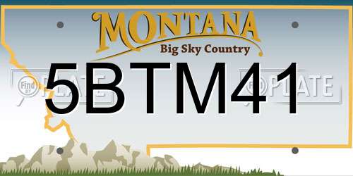 5BTM41 Montana License Plate