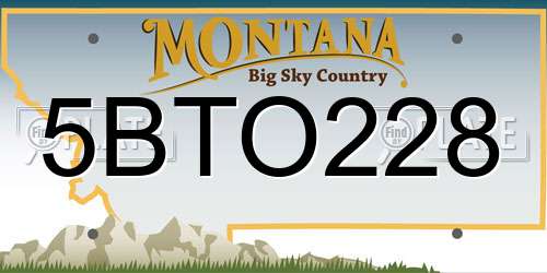 5BTO228 Montana License Plate