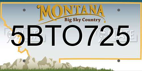 5BTO725 Montana License Plate