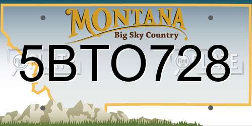 5BTO728 Montana License Plate