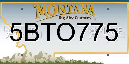 5BTO775 Montana License Plate