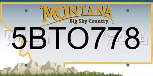 5BTO778 Montana License Plate