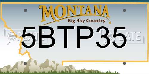 5BTP35 Montana License Plate