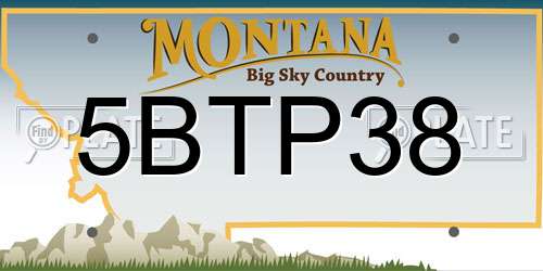 5BTP38 Montana License Plate