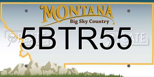 5BTR55 Montana License Plate