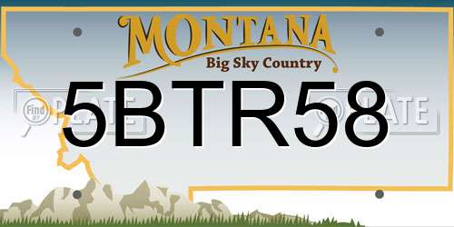 5BTR58 Montana License Plate