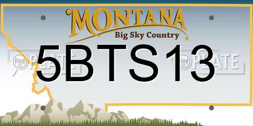 5BTS13 Montana License Plate