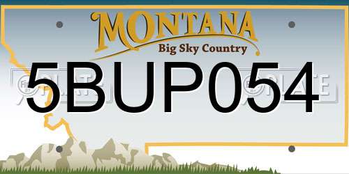 5BUP054 Montana License Plate