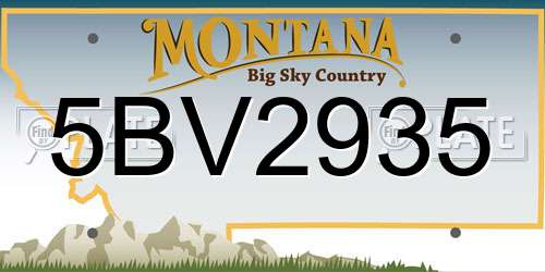 5BV2935 Montana License Plate