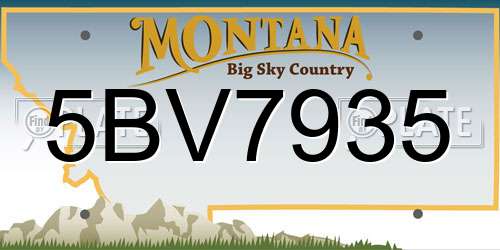 5BV7935 Montana License Plate