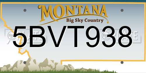 5BVT938 Montana License Plate