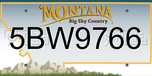 5BW9766 Montana License Plate