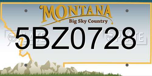 5BZ0728 Montana License Plate