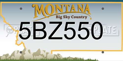 5BZ550 Montana License Plate