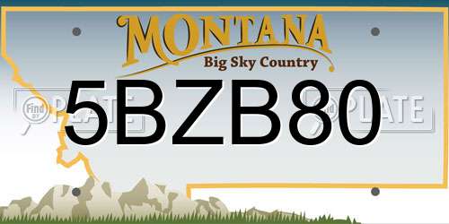5BZB80 Montana License Plate