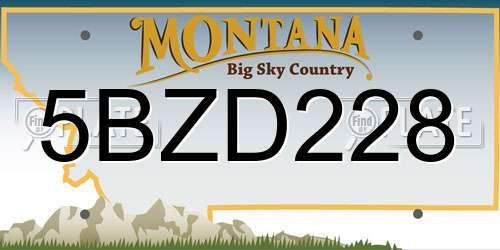 5BZD228 Montana License Plate