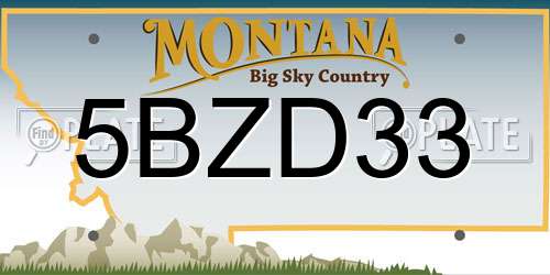 5BZD33 Montana License Plate